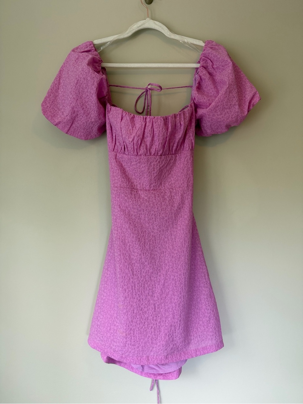 NWT Princess Polly Tanami Mini Dress Sz 6 Purple Puff Sleeve Lace-Up